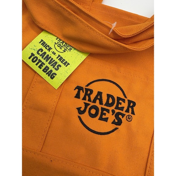 Trader Joe Halloween Mini Canvas Tote Bag 2025 Set Orange Green Purple Black New - Picture 3 of 6